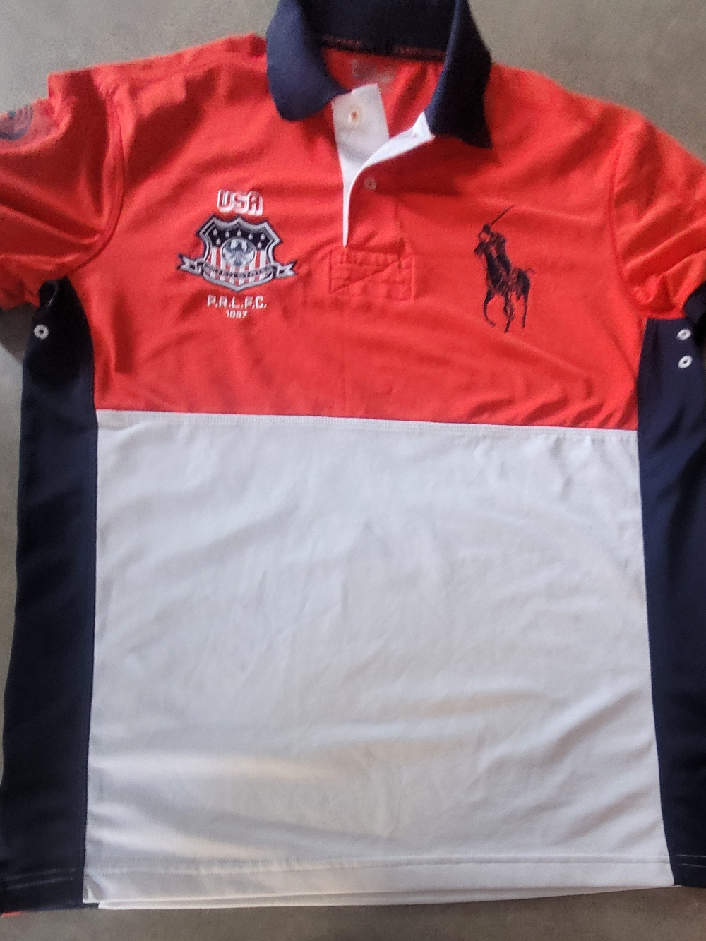 Polo Sport by Ralph Lauren USA Red, White & Navy Block Polo Shirt